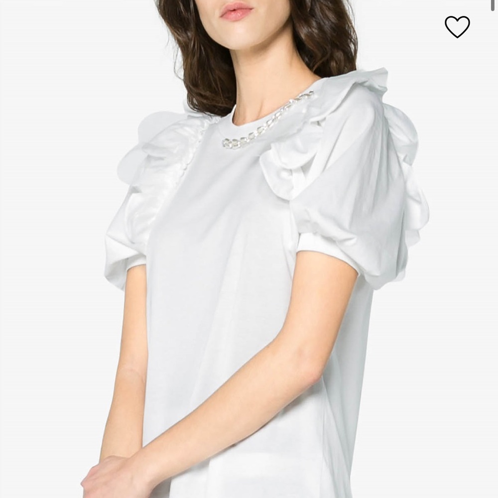 Simone Rocha NWOT M White Blouse with Ruffle Details